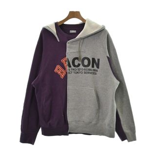 kolor/BEACON カラービーコン パーカー 3(L位) 紫xグレー 【古着】【中古】(パーカー)