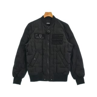 ディーゼル(DIESEL)のDIESEL ディーゼル ダウンジャケット/ダウンベスト XS 黒(総柄) 【古着】【中古】(ダウンジャケット)