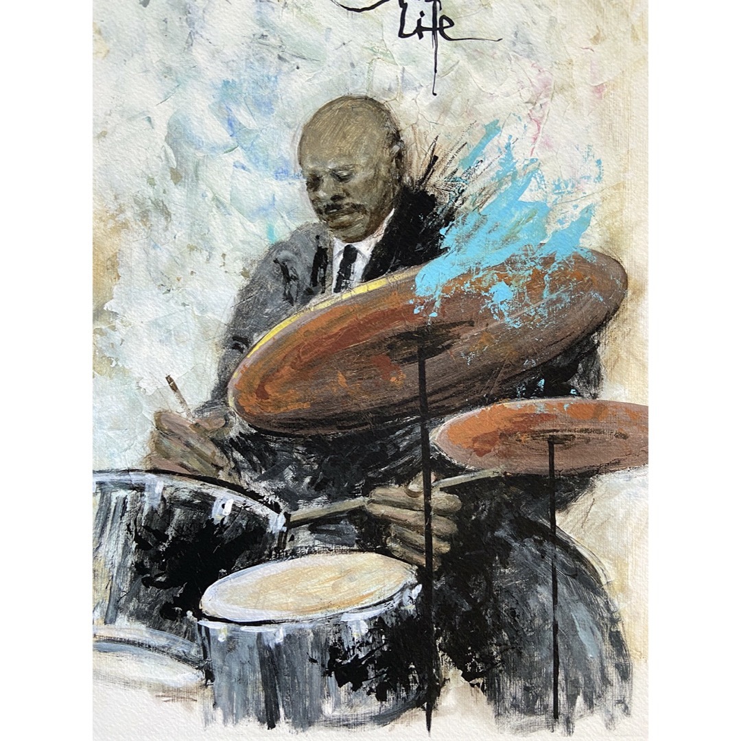 津田耕の描くJAZZの世界【リズム】版画☆額付 送料無料の通販 by 津田耕の描くJAZZの世界【リズム】版画☆額付 送料無料の通販 by
