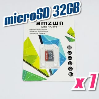 マイクロSDカード 32GB 1枚 class10  AMZ RED-GRAY(その他)