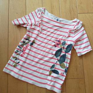 プチバトー(PETIT BATEAU)のPB 花プリントTシャツ　5a/110cm(Tシャツ/カットソー)