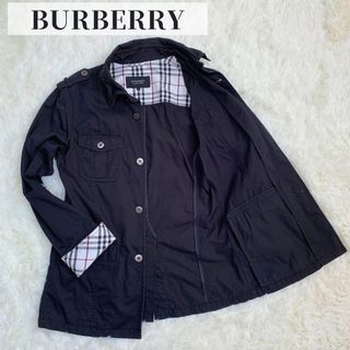 バーバリーブラックレーベル(BURBERRY BLACK LABEL)のバーバリー ブラックレーベル ミリタリージャケット ノバ チェック ロゴ 刺繍(ミリタリージャケット)