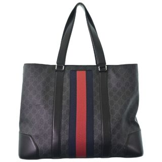 グッチ(Gucci)のGUCCI グッチ トートバッグ - 黒xグレー(総柄) 【古着】【中古】(トートバッグ)