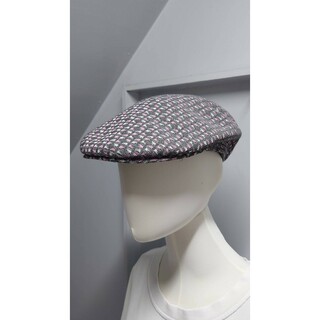 カンゴール(KANGOL)のKANGOL 総柄 メッシュ ハンチング グレー系 M 帽子 日本製(ハンチング/ベレー帽)