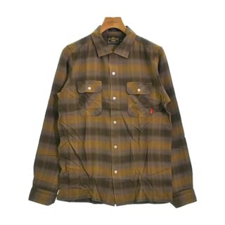 WTAPS カジュアルシャツ M 茶x黄xグレーベージュ(チェック) 【古着】【中古】(シャツ)