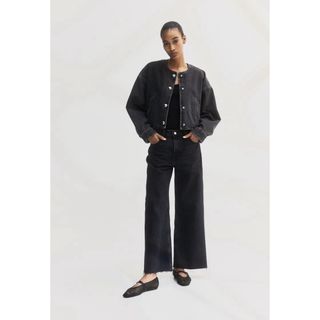 エイチアンドエイチ(H&H)のH&M オーバーサイズフロントボタンジャケット black/washed out(その他)