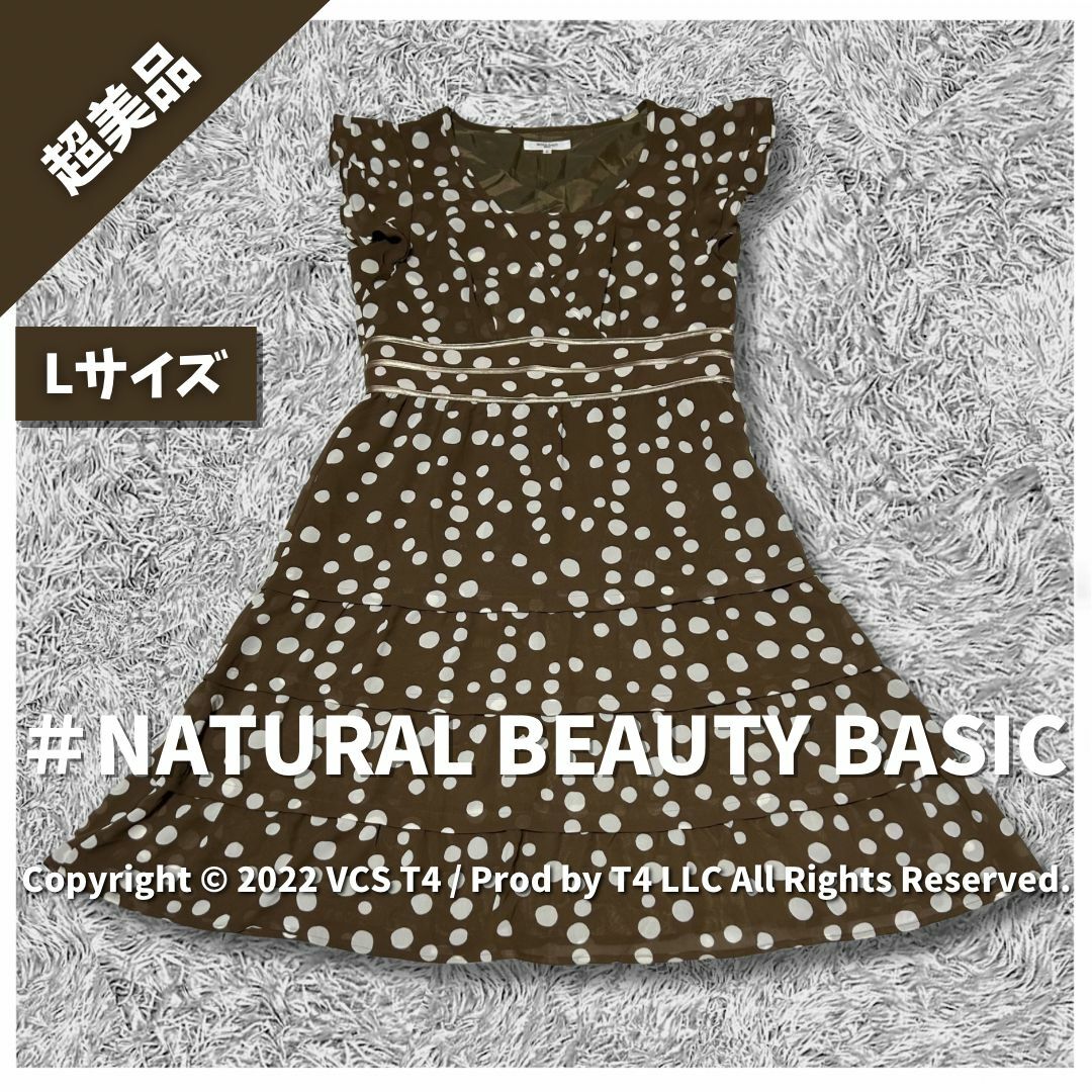 N.Natural beauty basic(エヌナチュラルビューティーベーシック)の【超美品】ナチュラル ビューティー ベーシック ひざ丈ワンピース L ✓3604 レディースのワンピース(ひざ丈ワンピース)の商品写真