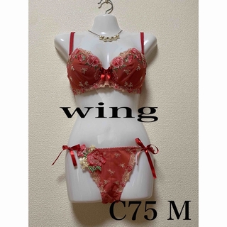 ウィング(Wing)のwing セクシーランジェリー　ブラジャー　ショーツ　花柄　紐パン　セット(ブラ&ショーツセット)