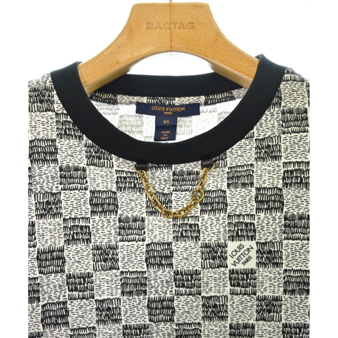 LOUIS VUITTON(ルイヴィトン)のLOUIS VUITTON Tシャツ・カットソー XS 黒x白(総柄) 【古着】【中古】 レディースのトップス(カットソー(半袖/袖なし))の商品写真