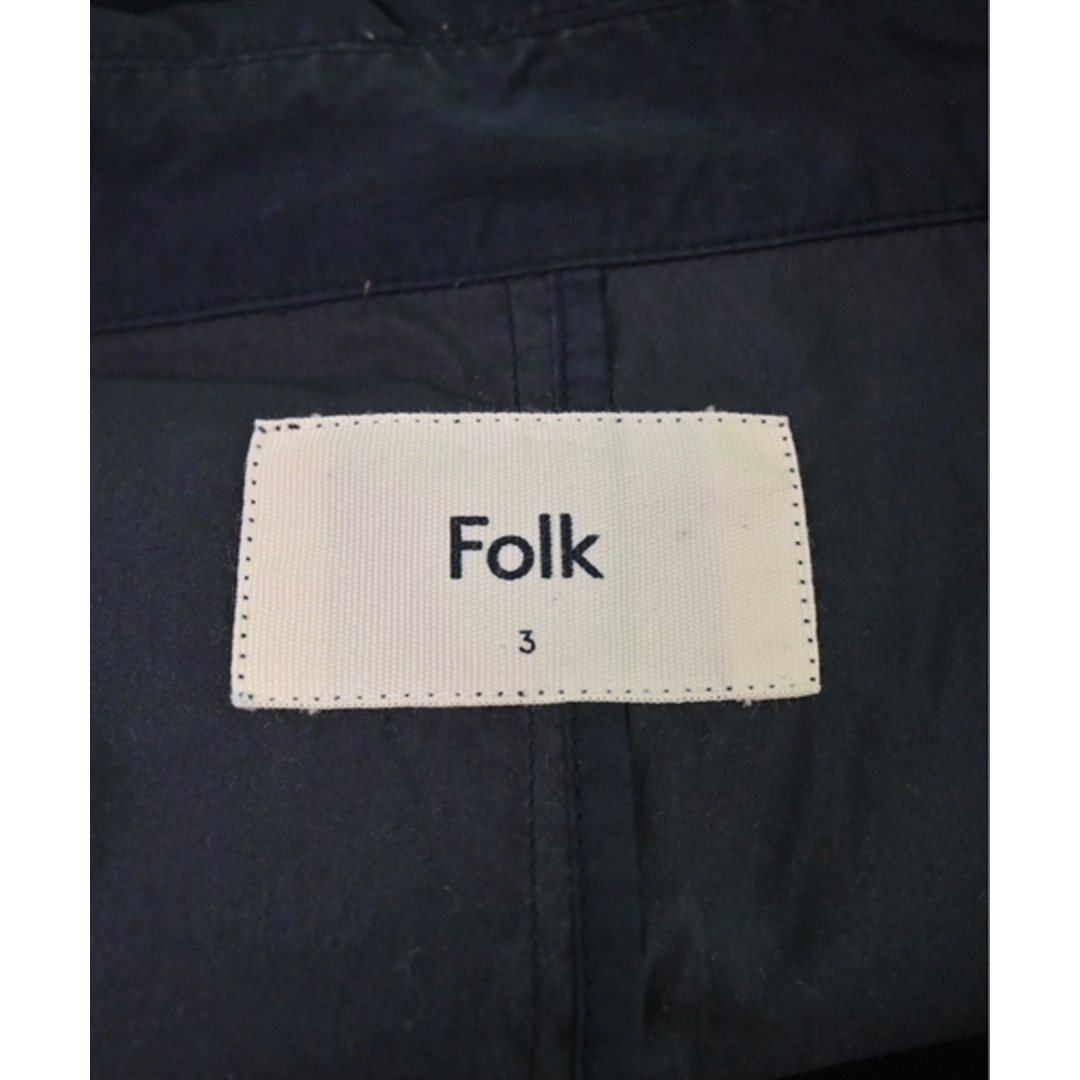 FOLK(フォーク)のFOLK フォーク ステンカラーコート 3(L位) 紺 【古着】【中古】 メンズのジャケット/アウター(ステンカラーコート)の商品写真