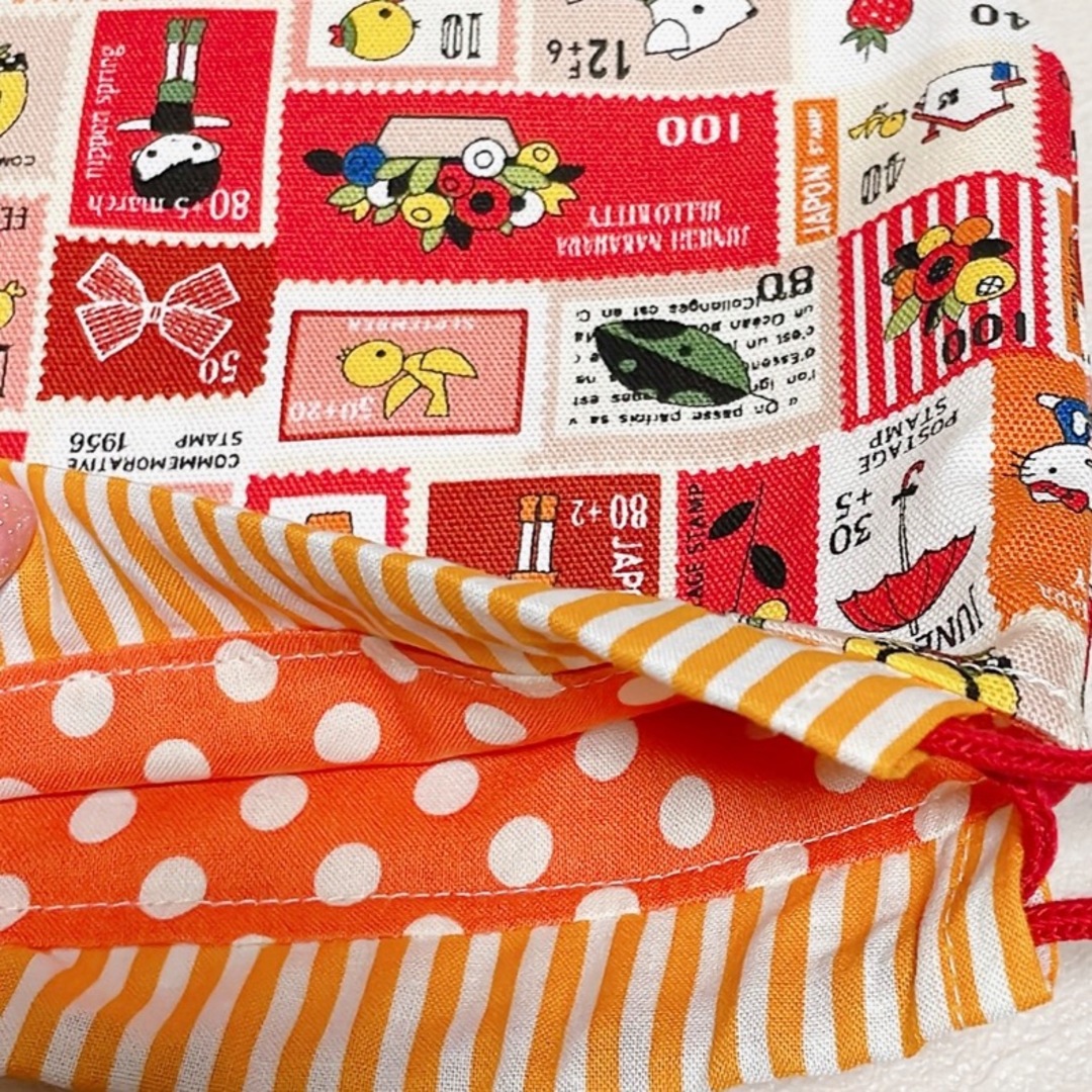 キティ切手柄☆ハンドメイド☆巾着袋 ハンドメイドのファッション小物(ポーチ)の商品写真