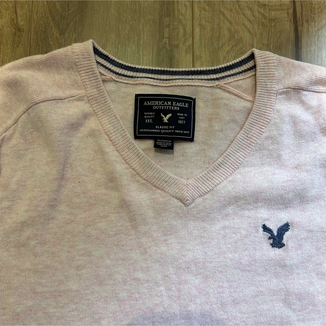 American Eagle(アメリカンイーグル)のアメリカンイーグル　春ニット　ピンク メンズのトップス(ニット/セーター)の商品写真