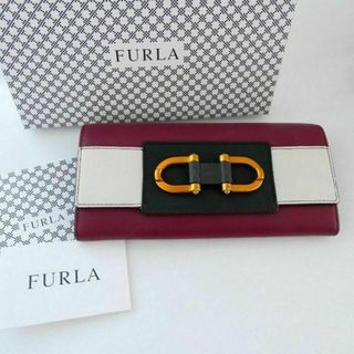 フルラ(Furla)の美品 フルラ レザー ホースビット 二つ折り 長財布 ウォレット(財布)