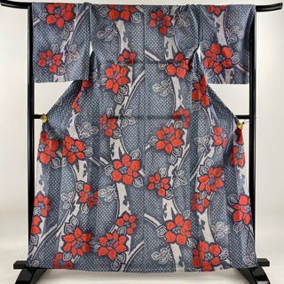 浴衣 身丈161cm 裄丈68.5cm 綿 美品 名品 【中古】(浴衣)