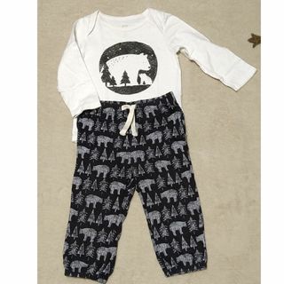 ベビーギャップ(babyGAP)の最終SALE GAP baby 長袖ロンパースセットアップ 80cm くま(ロンパース)