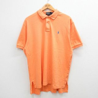 ラルフローレン(Ralph Lauren)のXL★古着 ラルフローレン Ralph Lauren 半袖 ブランド ポロ シャツ メンズ 90年代 90s ワンポイントロゴ 大きいサイズ コットン オレンジ 24apr02 中古 トップス(ポロシャツ)