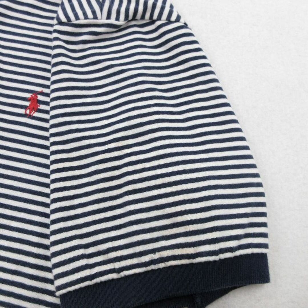 Ralph Lauren(ラルフローレン)のXL★古着 ラルフローレン Ralph Lauren 半袖 ブランド ポロ シャツ メンズ 90年代 90s ワンポイントロゴ コットン 紺他 ネイビー ボーダー 24apr02 中古 トップス メンズのトップス(ポロシャツ)の商品写真