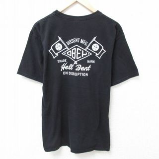 オベイ(OBEY)のL★古着 オベイ OBEY 半袖 Tシャツ メンズ ビッグロゴ コットン クルーネック 黒 ブラック 24apr02 中古(Tシャツ/カットソー(半袖/袖なし))