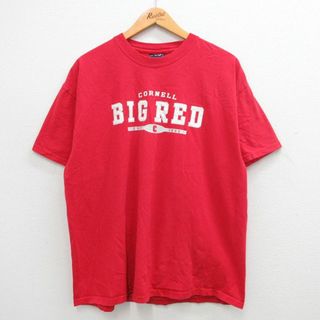 XL★古着 半袖 ビンテージ Tシャツ メンズ 00年代 00s BIGRED 大きいサイズ コットン クルーネック 赤 レッド 24apr02 中古(Tシャツ/カットソー(半袖/袖なし))