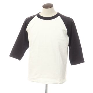 グッドウェアー(GOOD WEAR)の【中古】グッドウェア Good wear コットン クルーネック 七分袖 Ｔシャツ ホワイトxブラック【サイズL】【メンズ】(Tシャツ/カットソー(半袖/袖なし))