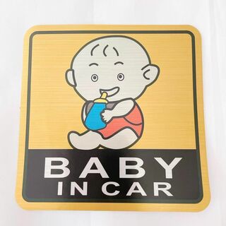 BABY IN CAR ステッカー 赤ちゃん 乗車中 セーフティー反射ステッカー(その他)