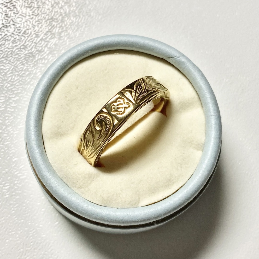 ハワイアン リング イエローゴールド サージカルステンレス プルメリア ホヌ レディースのアクセサリー(リング(指輪))の商品写真