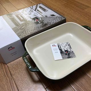 STAUB - ストウブ セラミック レクタンギュラーディッシュ 27cm バジルグリーン