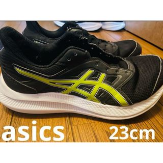 アシックス(asics)の人気デザイン‼️✨asics✨【23cm 】幅広  ブラック グリーンイエロー(スニーカー)