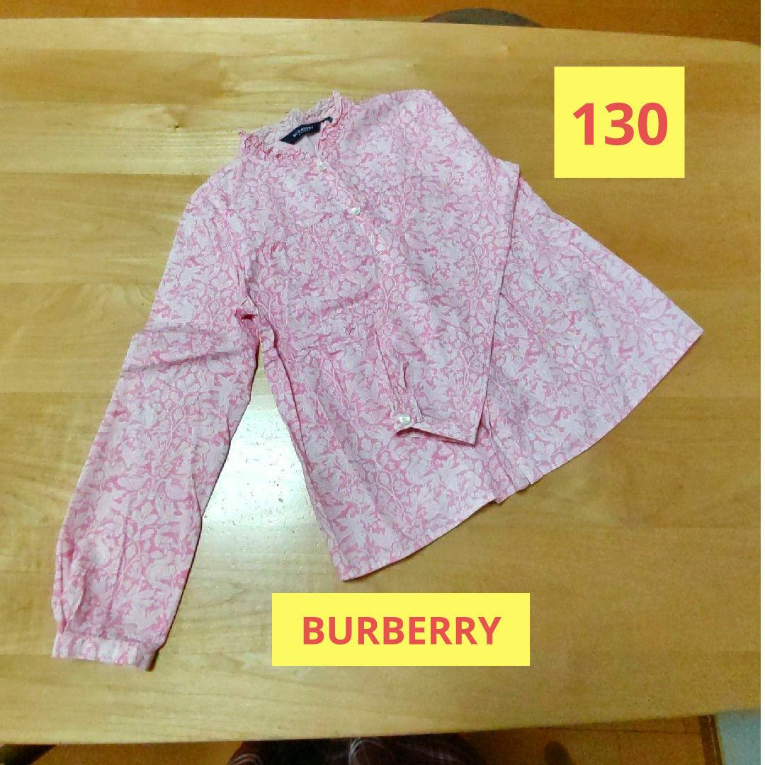 BURBERRY(バーバリー)の🍀【匿名配送】130　バーバリー　ブラウス　三陽商会　ピンク　女の子　120 キッズ/ベビー/マタニティのキッズ服女の子用(90cm~)(ブラウス)の商品写真