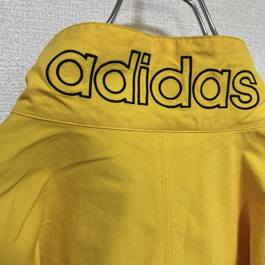 adidas(アディダス)の★美品 adidas ナイロンジャケット 袖連ロゴ刺繍 イエロー ブラック L メンズのジャケット/アウター(ナイロンジャケット)の商品写真