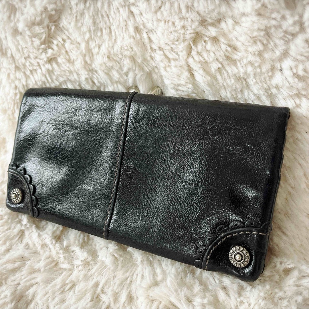 ANNA SUI - 廃盤 ANNA SUI アナスイ がま口 長財布 本革 ローズ ANNA SUI - 廃盤 ANNA SUI アナスイ がま口 長財布 本革 ローズ