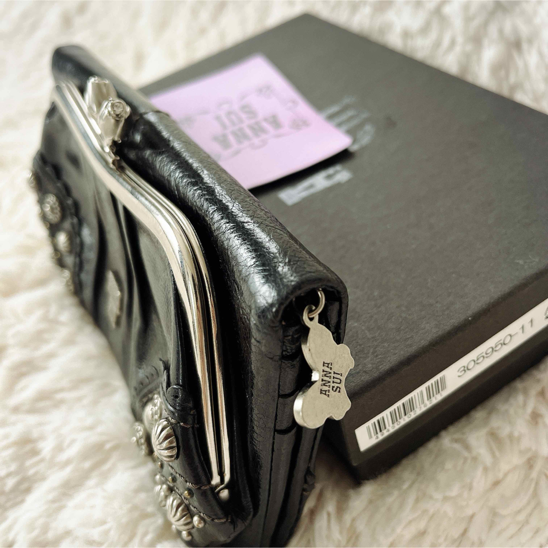 ANNA SUI - 廃盤 ANNA SUI アナスイ がま口 長財布 本革 ローズ ANNA SUI - 廃盤 ANNA SUI アナスイ がま口 長財布 本革 ローズ