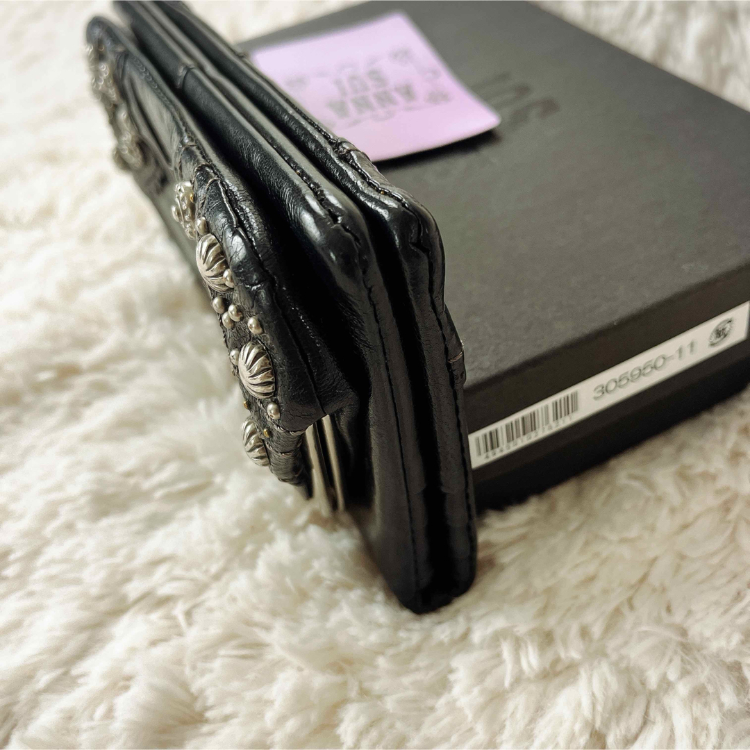 ANNA SUI - 廃盤 ANNA SUI アナスイ がま口 長財布 本革 ローズ ANNA SUI - 廃盤 ANNA SUI アナスイ がま口 長財布 本革 ローズ