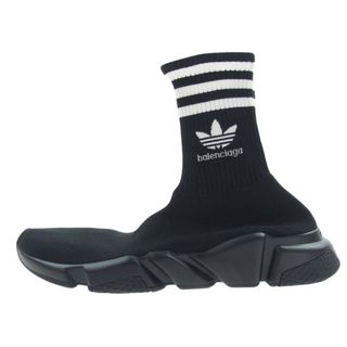 バレンシアガ(Balenciaga)のBALENCIAGA バレンシアガ スニーカー ADIDAS アディダス 717591 23SS WBDV1 1009 SPEED TRAINER スピードトレーナー ハイカット ソックススニーカー ブラック系 43【新古品】【未使用】【中古】(スニーカー)