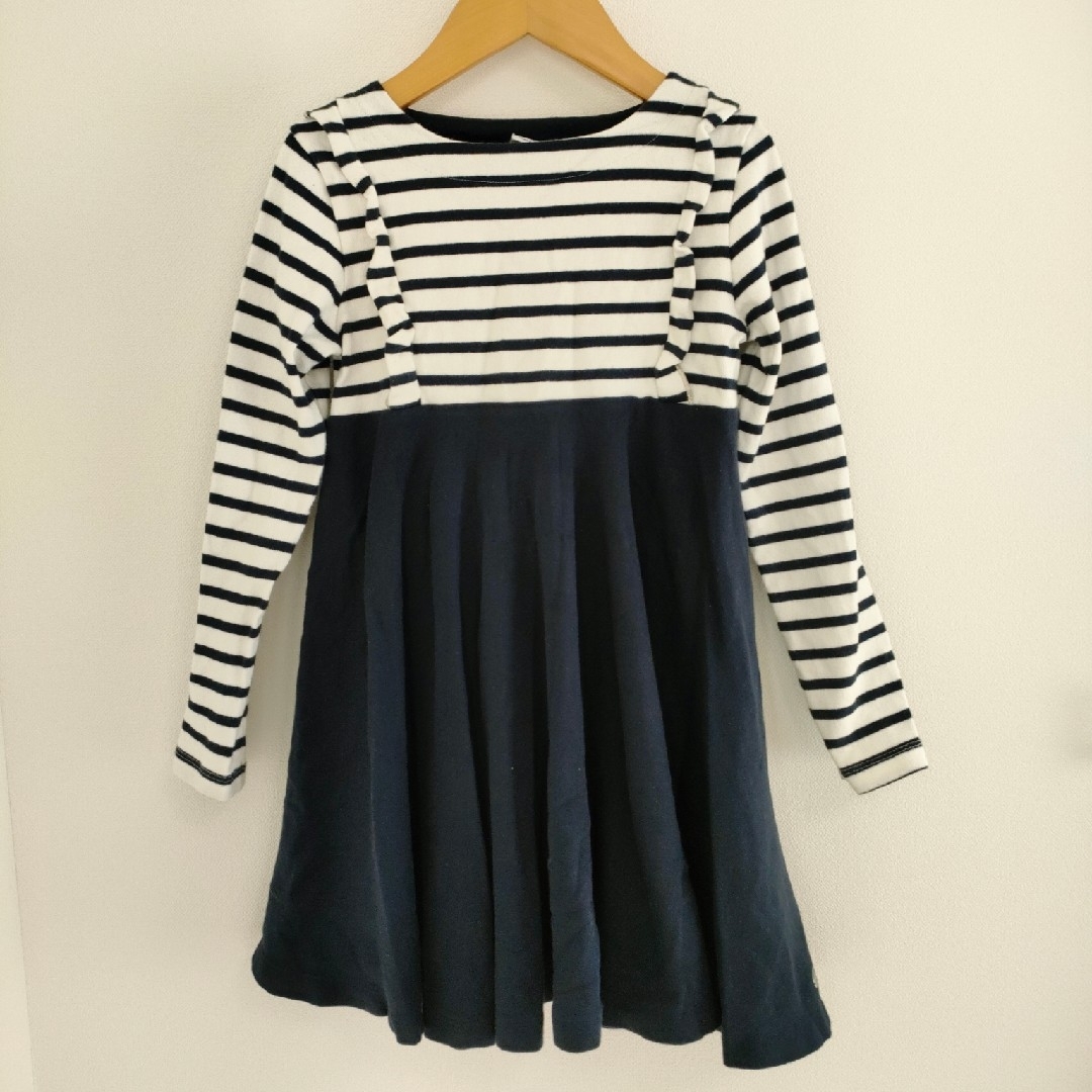 PETIT BATEAU(プチバトー)のプチバトー　マリニエール　切り替え　ワンピース　8ans キッズ/ベビー/マタニティのキッズ服女の子用(90cm~)(ワンピース)の商品写真