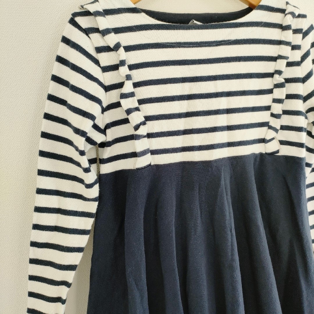 PETIT BATEAU(プチバトー)のプチバトー　マリニエール　切り替え　ワンピース　8ans キッズ/ベビー/マタニティのキッズ服女の子用(90cm~)(ワンピース)の商品写真