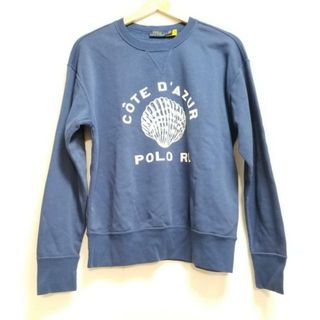 ポロラルフローレン(POLO RALPH LAUREN)のPOLObyRalphLauren(ポロラルフローレン) トレーナー サイズM レディース - ネイビー×白 長袖(トレーナー/スウェット)