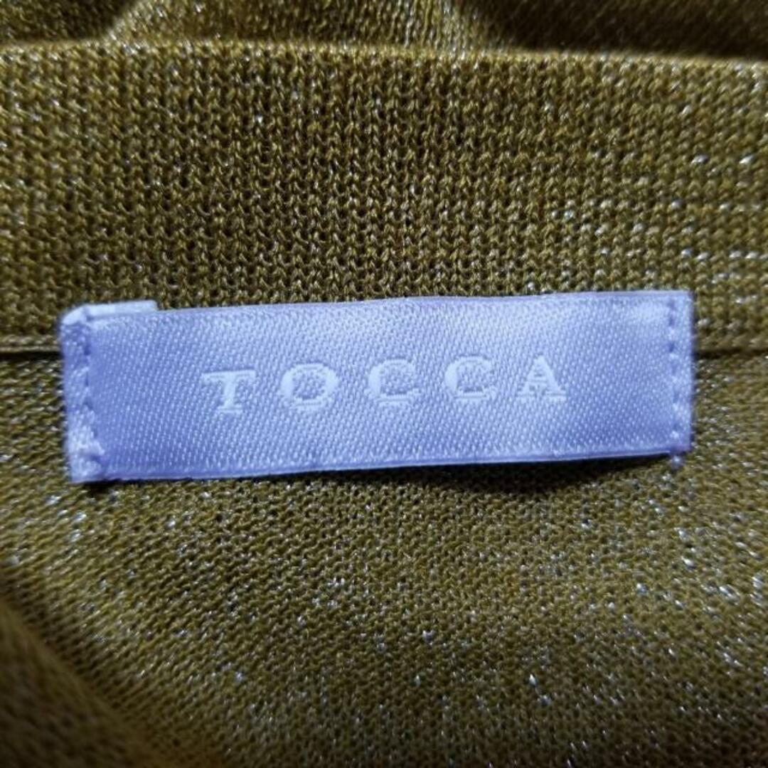 TOCCA(トッカ)のTOCCA(トッカ) カーディガン サイズF レディース美品  - カーキ 半袖/ラメ レディースのトップス(カーディガン)の商品写真