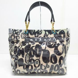 マルニ(Marni)のMARNI(マルニ) トートバッグ美品  - SHMP0015Q1 P3649 アイボリー×黒 ポリエステル×PVC(塩化ビニール)×レザー(トートバッグ)