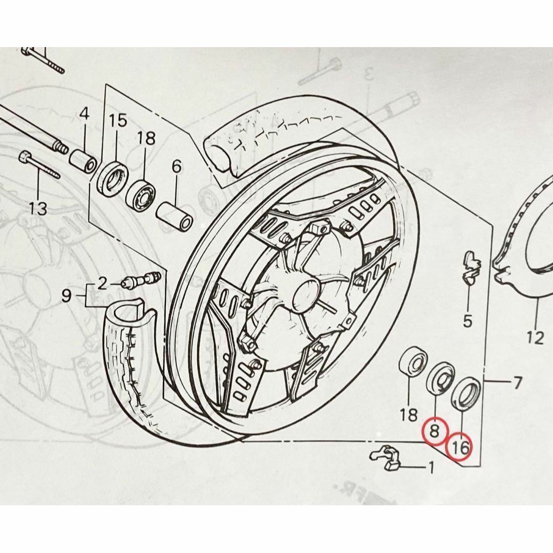 ホンダ(ホンダ)のCBX400F フロント ホイール スピードメーター ギア リテーナー シール 自動車/バイクのバイク(パーツ)の商品写真