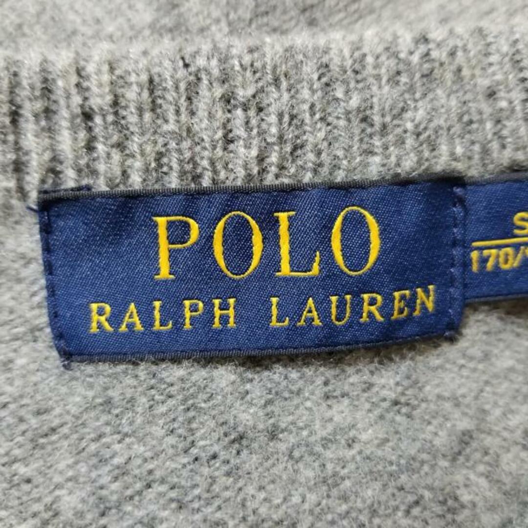 POLO RALPH LAUREN(ポロラルフローレン)のPOLObyRalphLauren(ポロラルフローレン) 長袖セーター サイズS/170/92A メンズ美品  - グレー クルーネック/刺繍 メンズのトップス(ニット/セーター)の商品写真