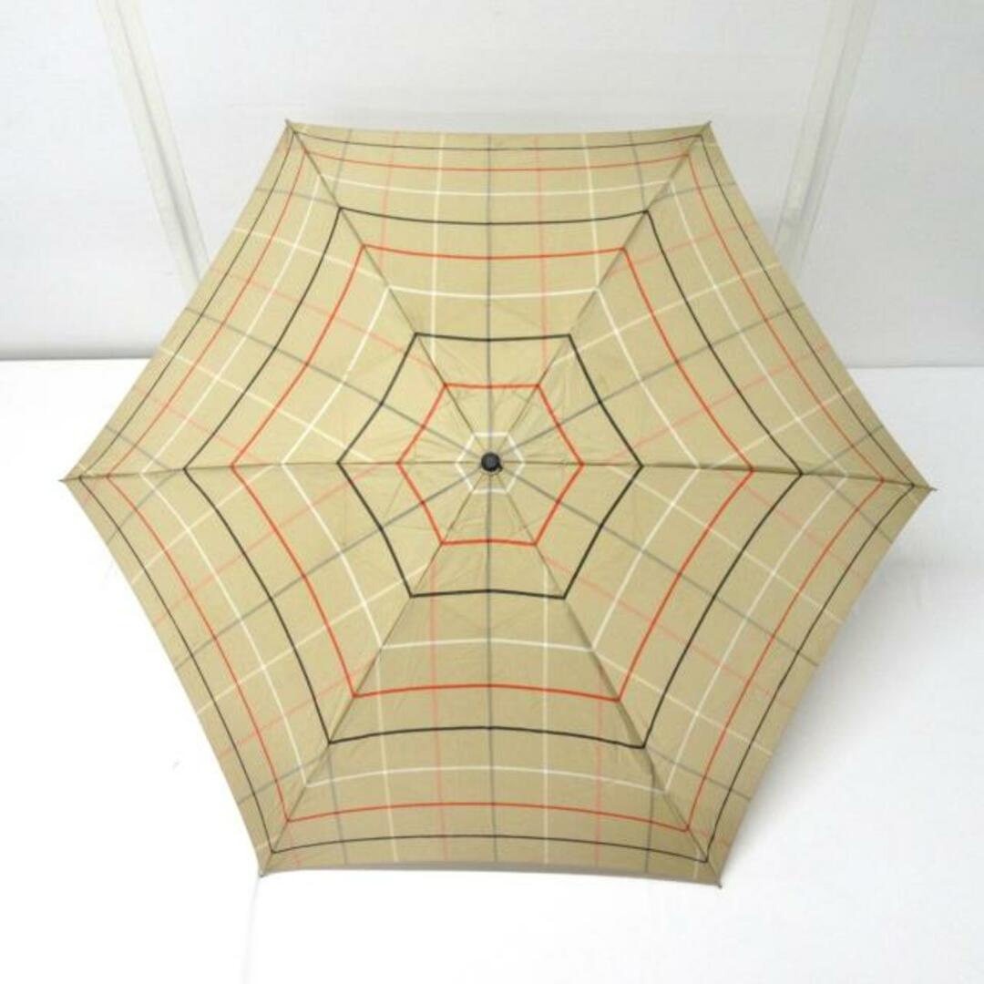 Burberry's(バーバリーズ) 折りたたみ傘 - ライトブラウン×レッド×黒 チェック柄 ポリエステル レディースのファッション小物(傘)の商品写真