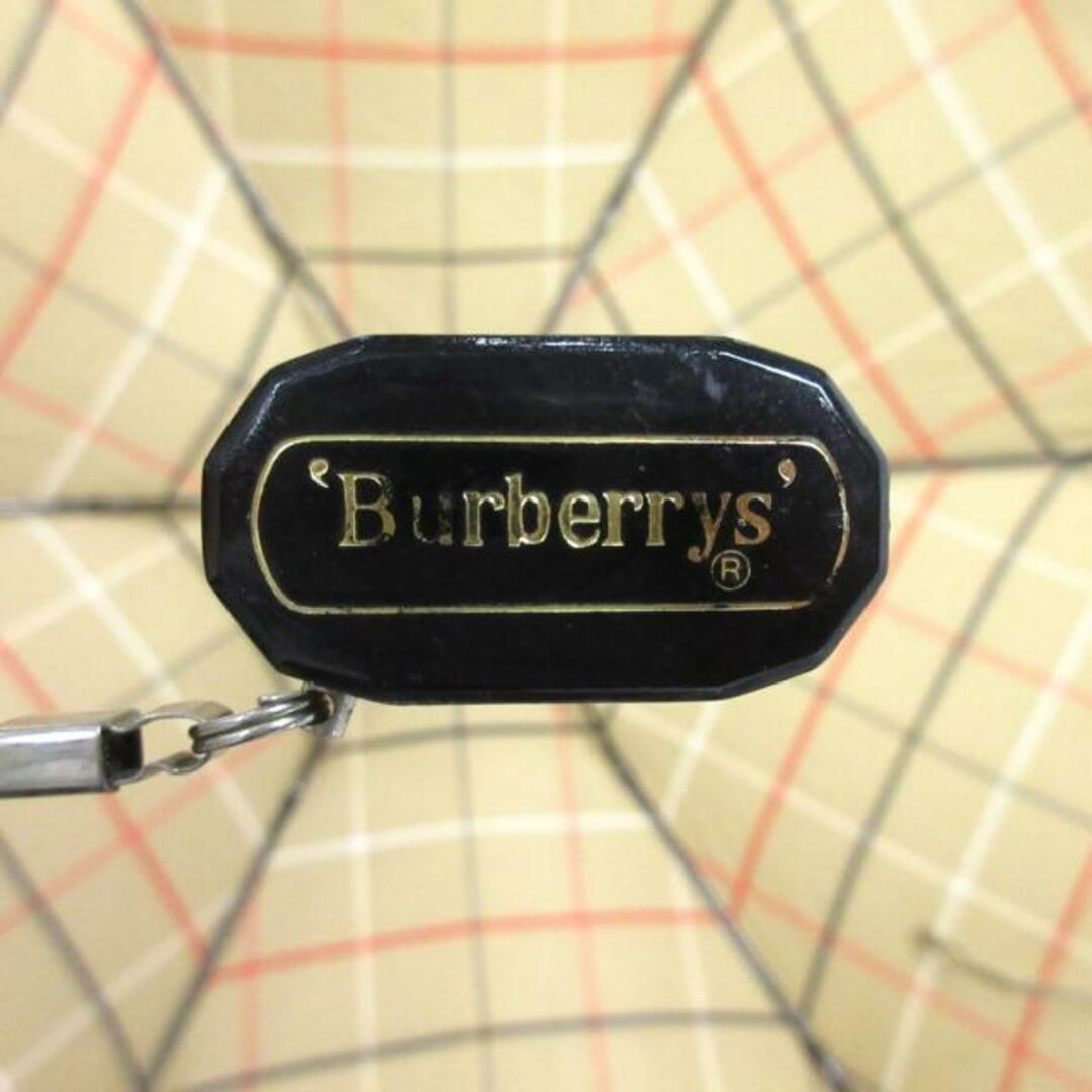 Burberry's(バーバリーズ) 折りたたみ傘 - ライトブラウン×レッド×黒 チェック柄 ポリエステル レディースのファッション小物(傘)の商品写真