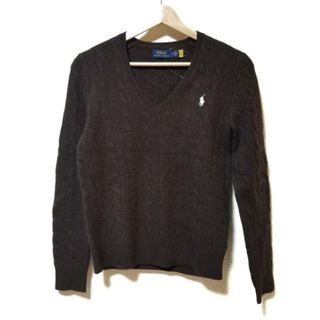 ポロラルフローレン(POLO RALPH LAUREN)のPOLObyRalphLauren(ポロラルフローレン) 長袖セーター サイズSP S レディース美品  - ダークブラウン Vネック(ニット/セーター)