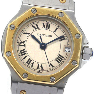 カルティエ(Cartier)のカルティエ CARTIER W2001683 サントスオクタゴンSM YGコンビ デイト クォーツ レディース 箱・保証書付き_808003(腕時計)