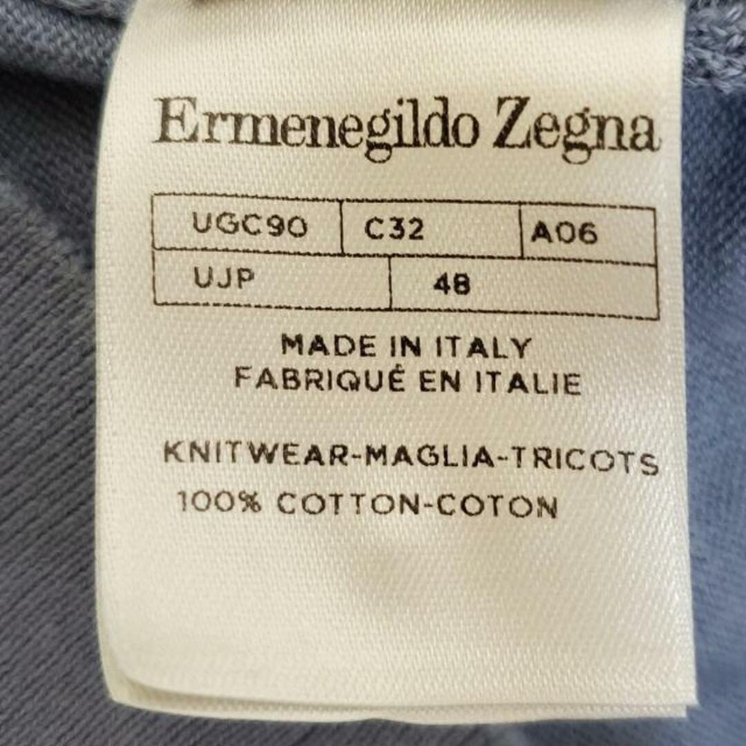 Ermenegildo Zegna(エルメネジルドゼニア)のErmenegildo Zegna(エルメネジルド ゼニア) 半袖ポロシャツ サイズS メンズ - ブルーグレー×白×マルチ メンズのトップス(ポロシャツ)の商品写真