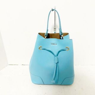 フルラ(Furla)のFURLA(フルラ) ハンドバッグ美品  ステイシー ライトブルー 巾着型 レザー(ハンドバッグ)