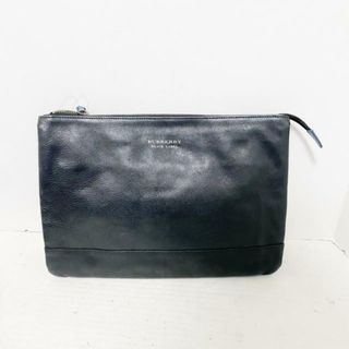 バーバリーブラックレーベル(BURBERRY BLACK LABEL)のBurberry Black Label(バーバリーブラックレーベル) クラッチバッグ美品  - D1174-102-09 黒×ブルー レザー(クラッチバッグ)