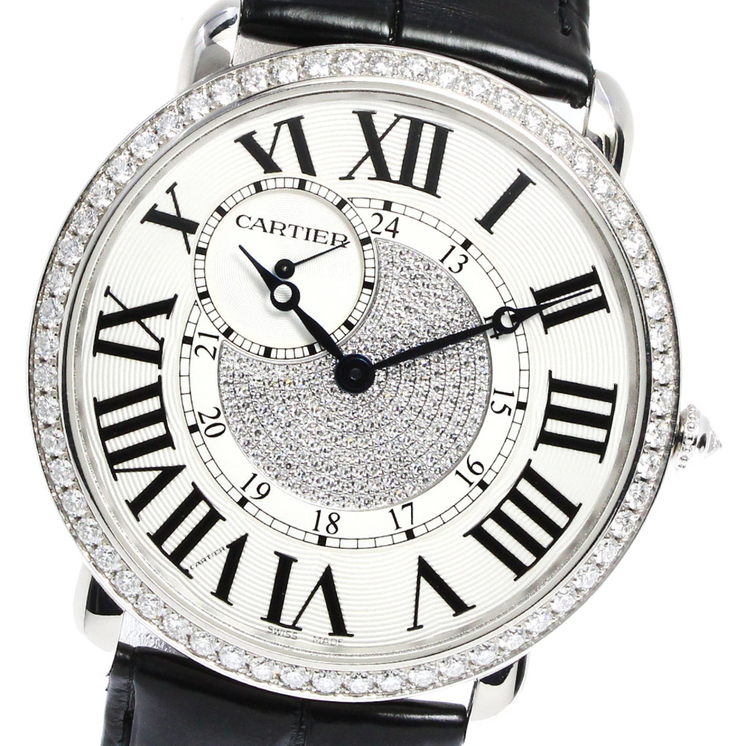 Cartier(カルティエ)のカルティエ CARTIER WR007004 ロンドルイ K18WG ダイヤベゼル 手巻き メンズ 美品 _808807 メンズの時計(腕時計(アナログ))の商品写真