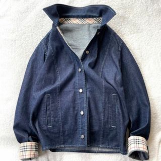 バーバリー(BURBERRY)の美品 バーバリーロンドン デニムジャケット Gジャン ノバ チェック サイズ40(Gジャン/デニムジャケット)